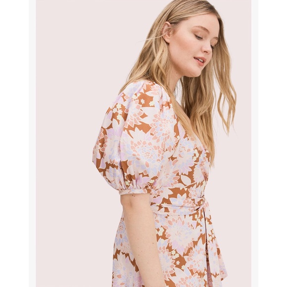 KATE SPADE EXOTIC BLOOM POPLIN DRESS - Picture 3 of 7